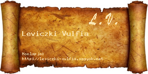 Leviczki Vulfia névjegykártya